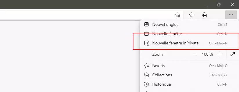 La navigation privée sous Edge